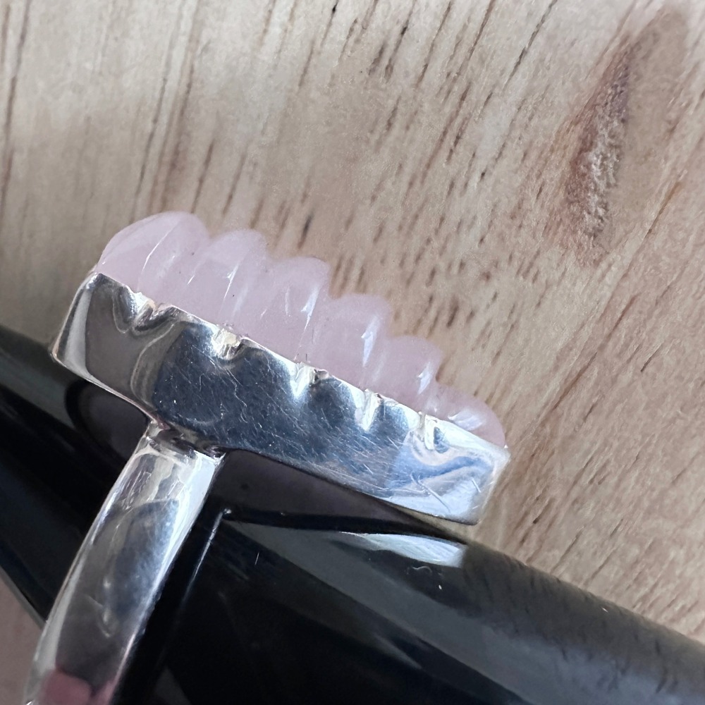 Sterling Silver‎ Rose Quartz Arrowhead Ring Size 6 Southwestern Statement - Picture 7 of 10